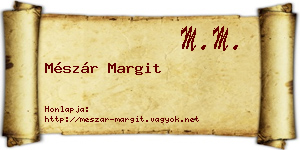 Mészár Margit névjegykártya